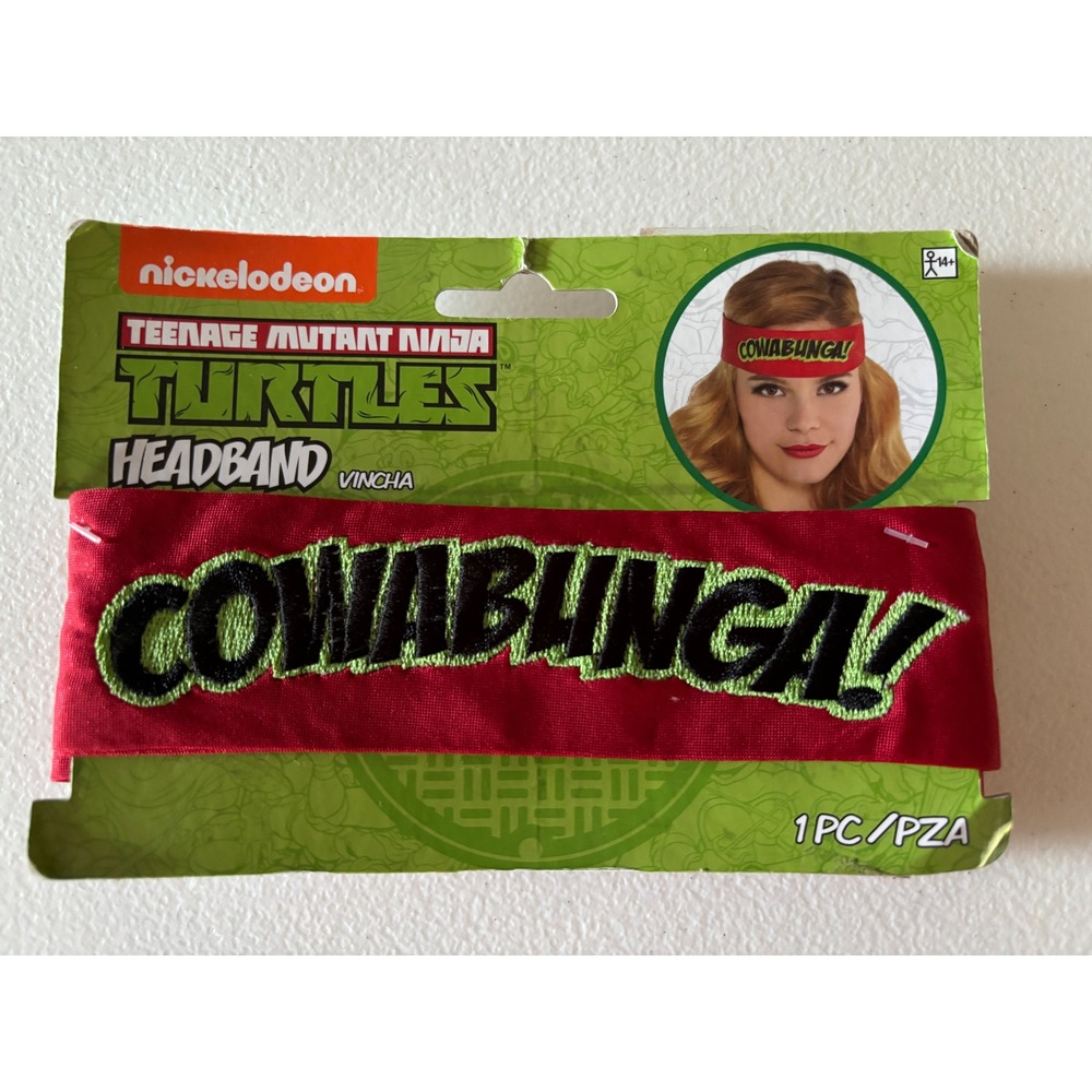 Nickelodeon TMNT Headband Red Cowabunga Embroidered Raphael Costume Accessory